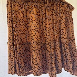 Leopard Print Brown Skirt